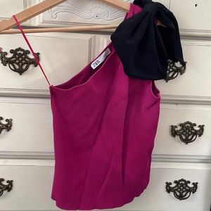 Zara bow one shoulder top